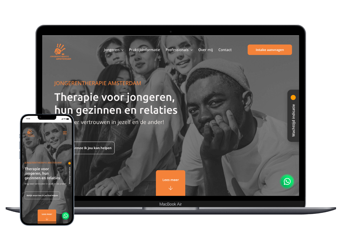 Nieuwe website voor Jongerentherapie Amsterdam, ontwikkeld door Mooi Online