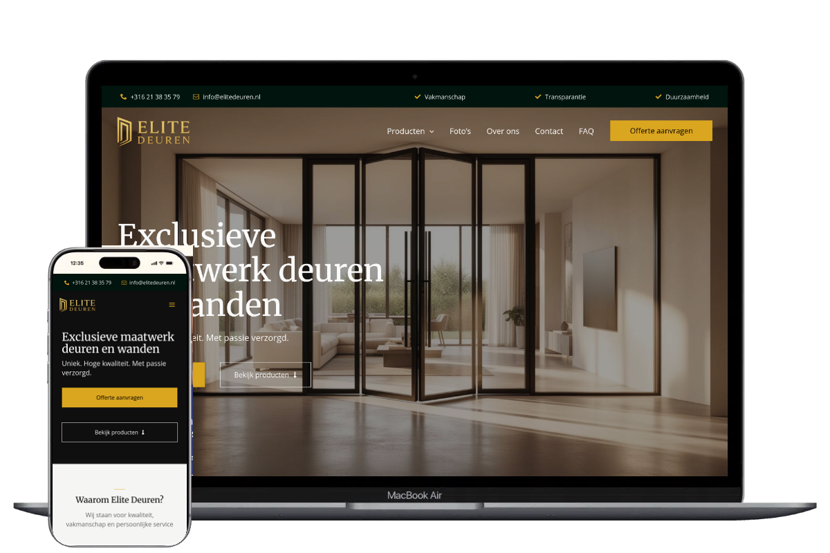 Nieuwe webshop voor Elite Deuren, ontwikkeld door Mooi Online