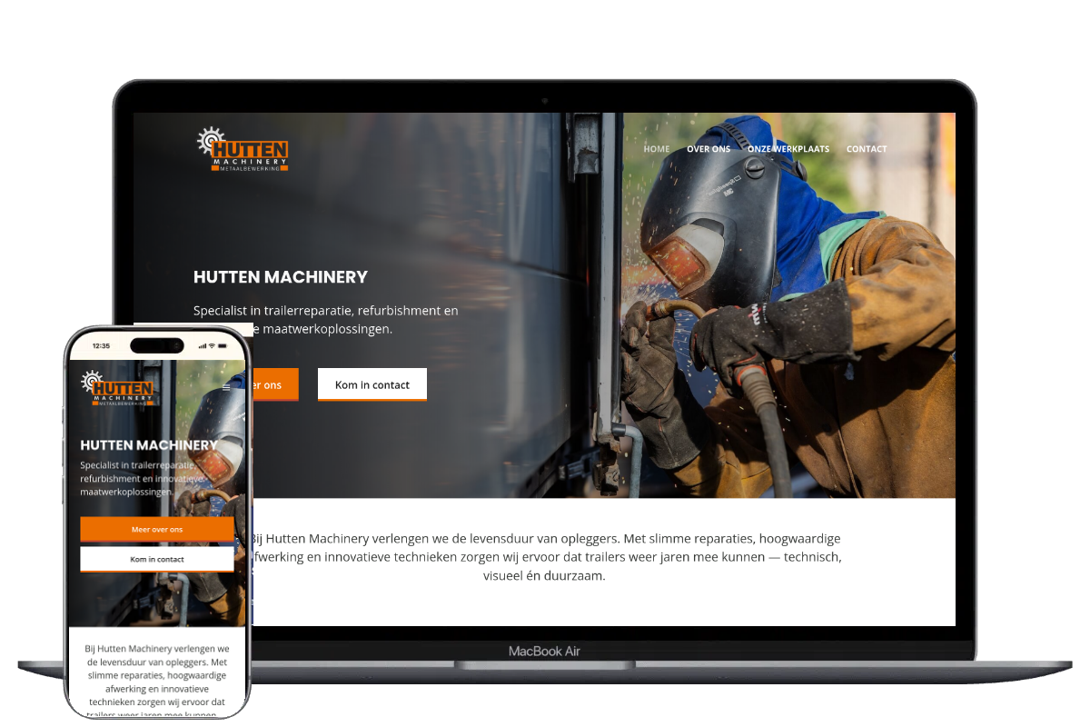 Nieuwe website voor Hutten Machinery, ontwikkeld door Mooi Online