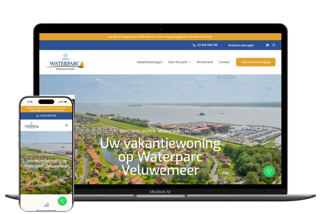 Nieuwe website voor Waterparc Veluwemeer, ontwikkeld door Mooi Online