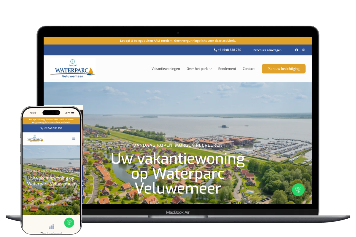 Nieuwe website voor Waterparc Veluwemeer, ontwikkeld door Mooi Online