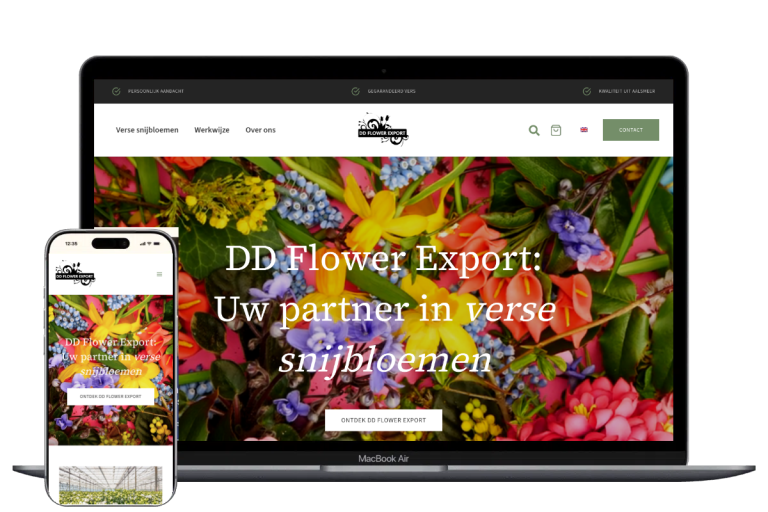 Nieuwe website voor DD Flower Export, ontwikkeld door Mooi Online