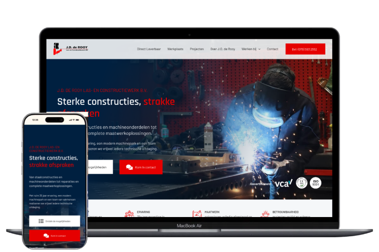 Nieuwe website voor RLC Constructie, ontwikkeld door Mooi Online