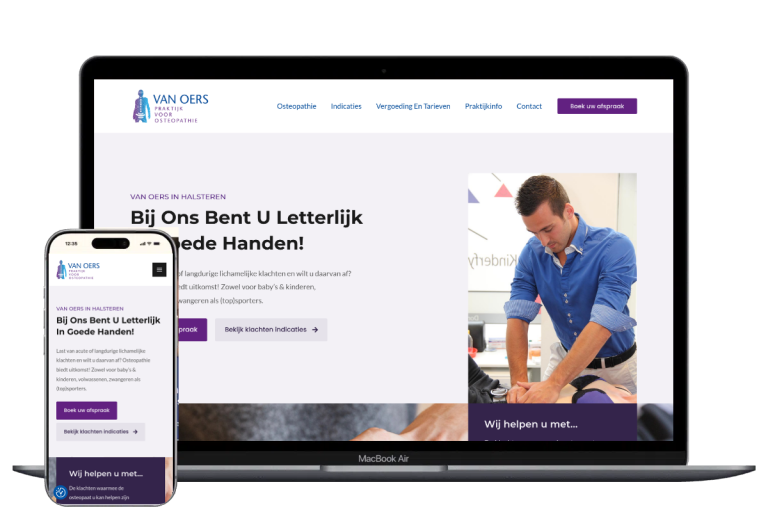 Nieuwe website voor Van Oers Osteopathie, ontwikkeld door Mooi Online