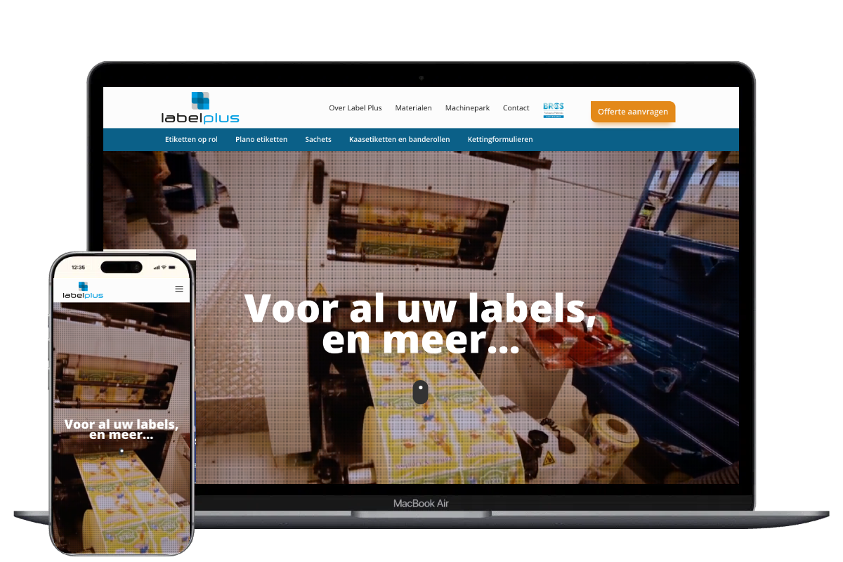 Nieuwe website voor Label Plus, ontwikkeld door Mooi Online